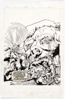 Jeff Aclin and Duffy Vohland Planet of the Apes #91 Cover Original Art (Marvel UK, 1976). Man battles Ape on Mount - | Heritage