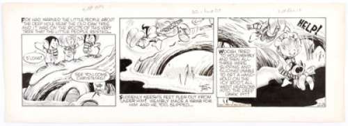 Walt Scott The Little People Daily Comic Strip Christmas Theme Original Art dated 12-13-52 (NEA Service, Inc., 195...