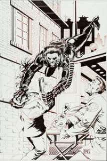 Paul Gulacy Eternal Warrior #39 Cover Original Art (Acclaim/Valiant, 1995). Gilad, the Eternal Warrior, leaps in -