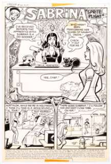 Bob Bolling and Rudy Lapick - Sabrina, the Teenage Witch #28 Complete 6-Page Story "Sprite Plight" Original Art (Archie, 1975).