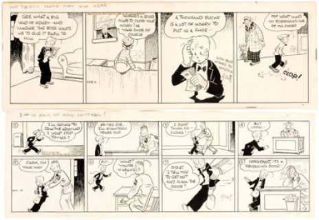 Walter Berndt - Smitty Daily Comic Strip Original Art Group of 2 (Chicago Tribune Syndicate, 1942-43).