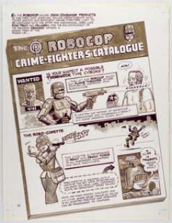Frank Borth - Cracked Magazine Complete 3-Page Story "Robocop Crime-Fighter‘s Catalogue" Original Art (Globe Communications, 1990s).