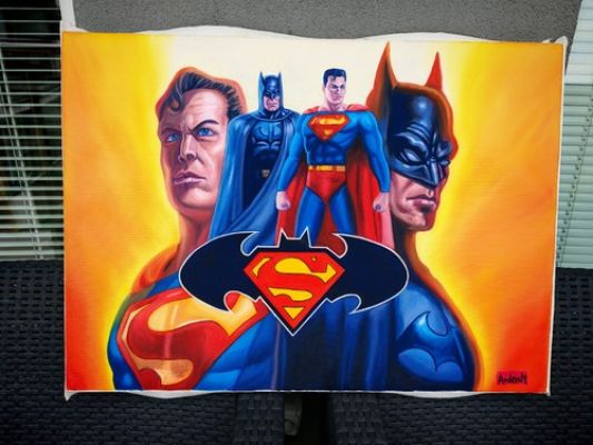 superhero comic art original painting signed | eBay US