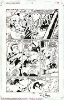 Lee Moder and Ron Boyd - Original Art for Legion of Superheroes #79, page 18 (DC, 1996). Validus punches his way - | Heritage