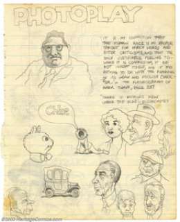 Robert and Charles Crumb - Original Sketches (undated). "What pointless drivel." So writes Charles Crumb - | Heritage