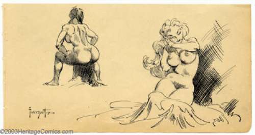 Frank Frazetta - Original Illustration, Two Women (undated). Two zaftig but exquisitely lovely ladies, rendered by - | Heritage