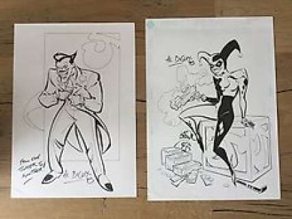 2X Original Art Sketches By Al Bigley | DC Comics  - Batman: Joker & Harley Quinn  - Signed | Catawiki