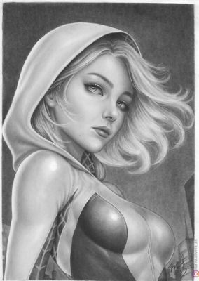 Spider Gwen (09"x12") Original Art by Marina Oliveira - Ed Benes Studio | eBay US