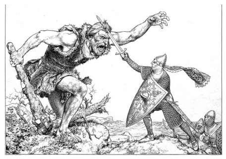 Hérouard. Cheri. (1881-1961) - HÉROUARD. Cheri. Â« Le Géant de la Montagne Â». Encre de Chine noire et&