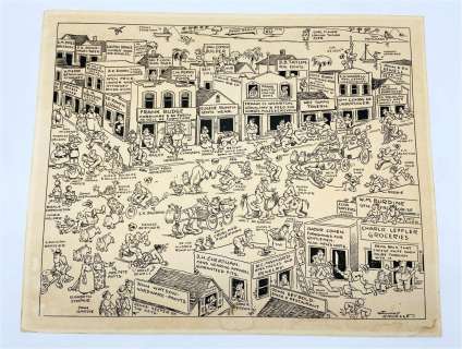 Johnny Gruelle Ink Illustration "Early Miami" | misc / divers