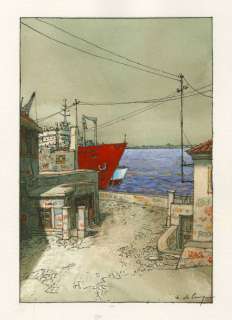 Escales Encres de couleur sur papier pour une des illustrations de l’ouvrage. Signé,... | Tessier Sarrou