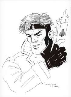 Andy Fish - Gambit Charging Card - Ink Commission - Signed