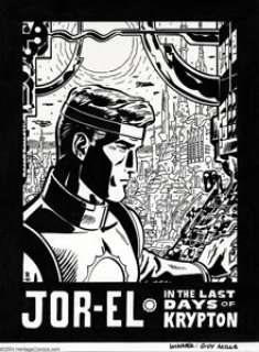 Paul Rivoche - Jor-El in the Last Days of Krypton Illustrations Group Original Art (2000). Four handsome - | Heritage