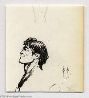 Frank Frazetta - Tarzan Head Sketch Original Art (undated). An ink profile sketch of what appears to be Tarzan. - | Heritage