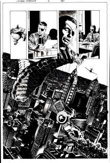 Steve Epting - Captain America #6 P 15 Splash (1St Winter Soldier Issue! Cap Cuts Off Fury Who Tries To Tell Him the Winter Soldier Is Going To Ambush Him!) 2005