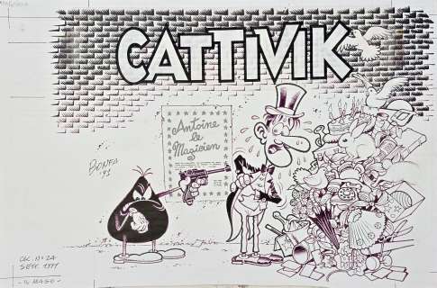 Copertina originale di Massimo Bonfatti Cattivik n. 24 ” Il Mago”