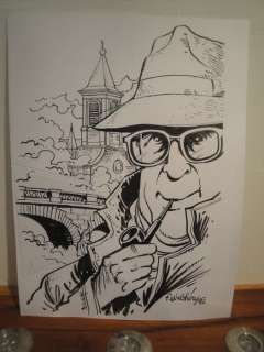 Walthéry, François | Dessin original  - Hommage Ã  Georges Simenon pour l’affiche du Salon de la Philatélie de Liège  - (1992) | Catawiki