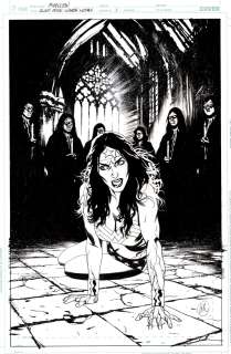 Joshua Middleton - Convergence Wonder Woman #1 Cover (A Bloodied Wonder Woman Battles the Gotham City Vampire Cult!) 2015