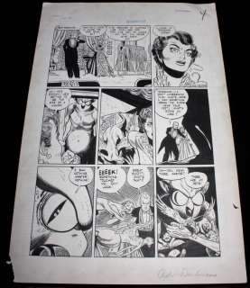 Alex Toth, Mike Peppe - Adventures Into Darkness #5 P.4 - Pines - Woman Close-Up & Teneshad the Demon - 1952