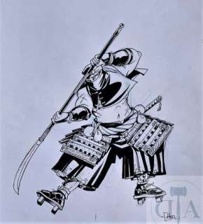 Hub/Okko. Dessin original illustrant un samouraï en… | Dagoty