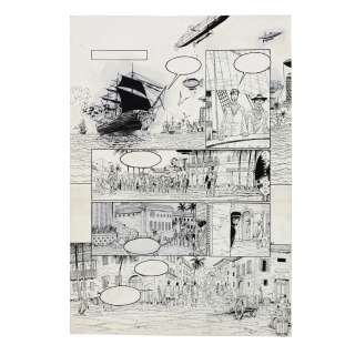 Thierry Gioux (Né En 1960) | Hauteville House. Tome 18, Le roi Zoulou. Planche n°20. Encre de Chine 51 x 36 cm | HVMC