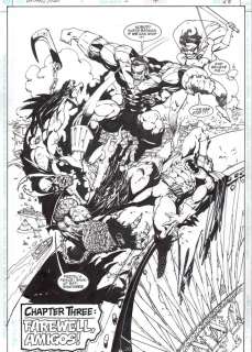 Simon Bisley – Lobo Batman p28 – Splash – 16.5 by 12 inches – Batman – Robin – Nightwing