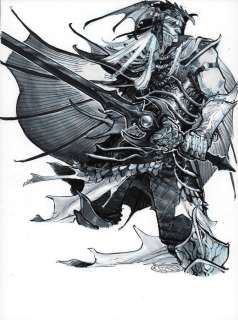 Eric Canete - Elric W/ Sword Detailed - B&W Art