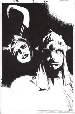 Mark Morales, Olivier Coipel - Thor #9 P.22 - Balder Splash - Signed - 2008