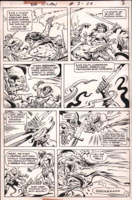 Ernie Chan, Pat Boyette - Claw the Unconquered #3 P.3 - Action Page - 1975
