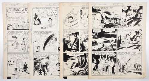 4PC Fawcett Pub. Tom Mix Western #33 pg.12-15 Art | Bruneau & Co. Auctioneers