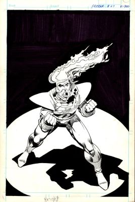 Dick Giordano Mark Bright - Firestorm the Nuclear Man #67 Cover (Huge Powerful Image!) 1987