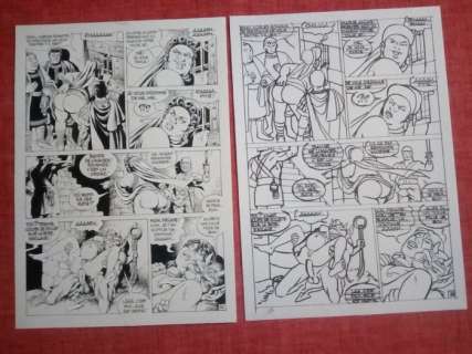 Mitton, Jean-Yves - Planche originale (p.32) + planche préparatoire - Messalina 5 | Catawiki