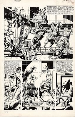 Paul Gulacy | Gulacy, Paul - Sabre Gn Pg 32 /38, Large Panel - Battle Scene 1978 | Cool Lines Art