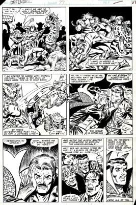 Don Perlin, Joe Sinnott | Defenders #99 P 22 (All Out Battle As Dr Strange, Son of Satan, Valkyrie, & Devil Slayer Battle Mephisto’s Minions!) 1981 | Romitaman