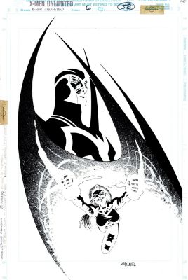 Scott McDaniel | X-Men Unlimited #6 Published Splash (Awesome Archangel & Psylocke!) 1994 | Romitaman