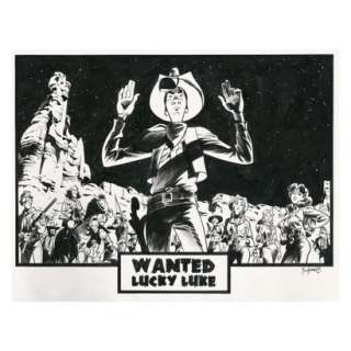 MATTHIEU BONHOMME - Lot 41 - MATTHIEU BONHOMME LUCKY LUKE (VU PAR...) Wanted Lucky...