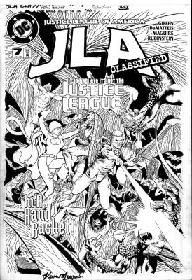 Kevin Maguire | Maguire, Kevin - Justice League Classified #7 Cover, Power-Girl & Guy Gardner Vs Harpies | Cool Lines Art