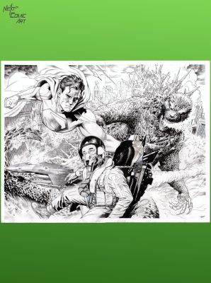 Lan Medina | Superman Vs. Godzilla | Next Comic Art