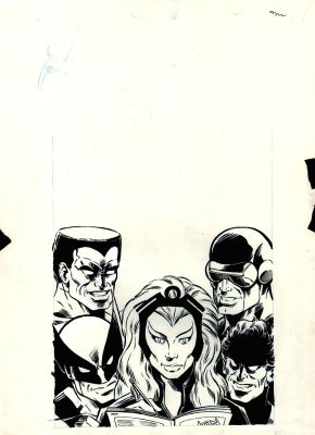 Bob Wiacek, Steve Geiger | Uncanny X-Men Coloring Book Cover & Merchandising Art! (Wolverine, Colossus, Storm, Cyclops, Night Crawler) 1986 | Romitaman