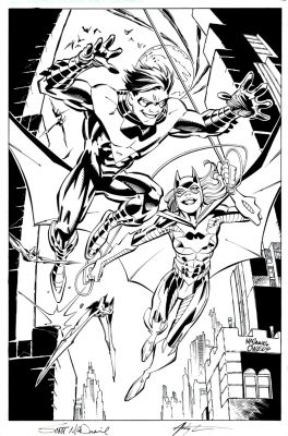Andy Owens, Scott McDaniel | Nightwing, Batgirl, & Bats Pinup (Signed By Both Artists!) | Romitaman