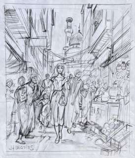 lot 408 - Charles JF/Fox. Dessin original préparatoire pour une…