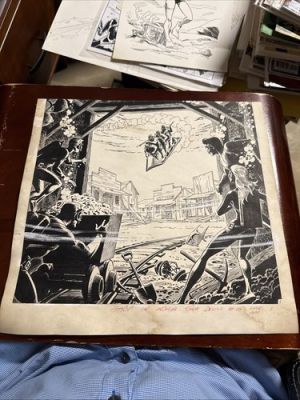Original Art Russ Heath Sea Devils 10 Splash Page Moisture Stains 1963 DC