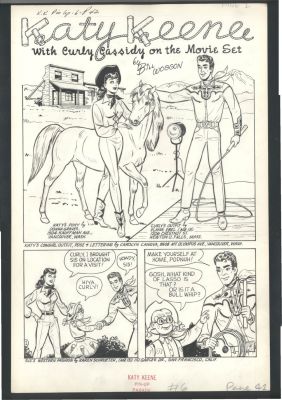 Bill Woggon | Woggon Complete 3 Page Katy Keene Story - Katy on Movie Set - Australian Ranching Techniques Issue Katy Keene Pin-Up # 6 Page 3 Page Story | Koch Comic Art