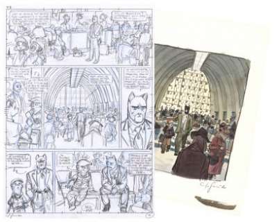 Juanjo Guarnido (Né En... | Blacksad Mine de plomb et crayon bleu sur papier pour... | Tessier Sarrou