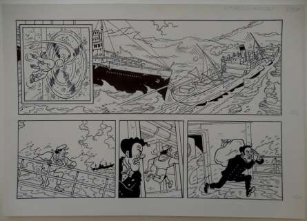 Morjaeu, Luc - Originele halve pagina (stroken 153 t/m 154 - plaat 39 A) - Suske en Wiske - Sterrenrood - (2014) | Catawiki