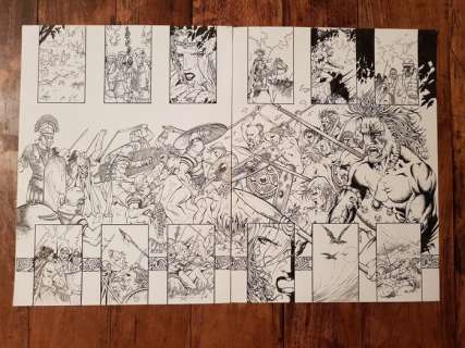 Xavier, Philippe - Double planche originale (p.14 + p.15) - Frank Frazetta Fantasy Illustrated #6 | Catawiki