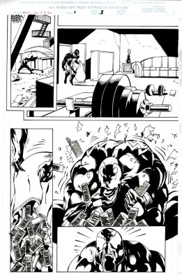 Tom Derenick Chris Ivy | Venom: Sign of the Boss #1 P 3 (Venom in Every Panel Eating a Santa Claus Sack Full of Chocolate Bars!) 1997 | Romitaman