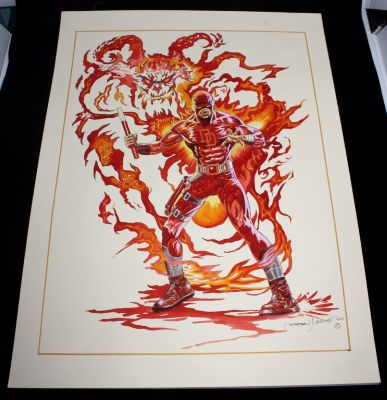 Esteban Maroto | Daredevil with Fiery Devils Large Painted Art - Signed - 2021 | Anthony’s Comic Book Art