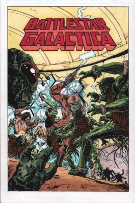 Bob Sharen, Jeff Aclin | Battlestar Galactica Color Cover Re-Creation - Signed | Anthony’s Comic Book Art