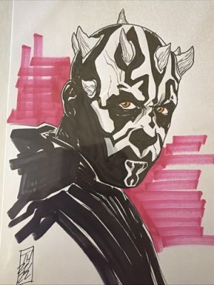 Darth Maul 1/1 Comic Drawing Signed By Tom Hodges | eBay US (Buy It Now)